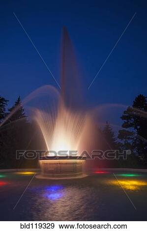 Illuminated fountain View Large Photo Image Stock Photo - Illuminated fountain. Fotosearch