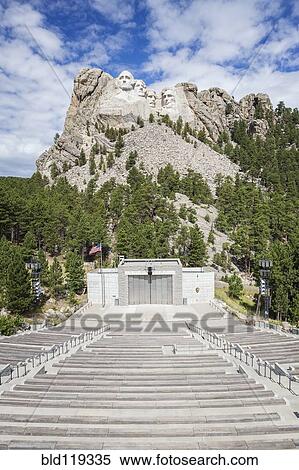 Stock Photography - Mount Rushmore overlooking amphitheater, Black Hills, South Dakota, United States. Fotosearch