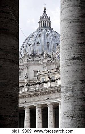 Stock Photo - Ornate dome viewed from between pillars. Fotosearch