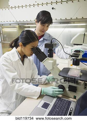 Picture - Scientists working in laboratory. Fotosearch