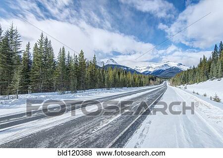 Stock Photo - Snowy road. Fotosearch