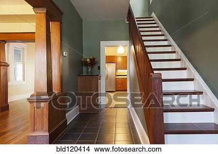 Picture - Stairs and corridor in new house. Fotosearch
