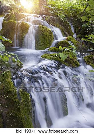 Stock Image - View of waterfall in forest. Fotosearch
