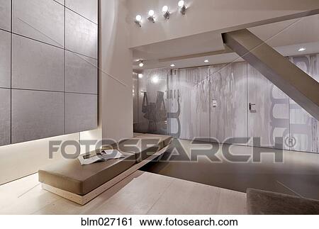 Bench in modern home View Large Photo Image Stock Image - Bench in modern home. Fotosearch
