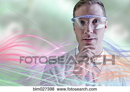 Caucasian scientist wearing safety goggles View Large Photo Image Stock Photo - Caucasian scientist wearing safety goggles. Fotosearch