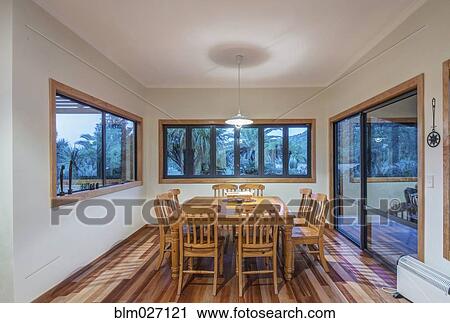 Dining table and chairs in dining room View Large Photo Image Stock Image - Dining table and chairs in dining room. Fotosearch
