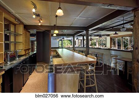 Stock Photograph - Empty bar in restaurant. Fotosearch
