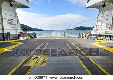 Stock Image - Empty cargo hold of ferry boat, Puget Sound, Washington, United States. Fotosearch