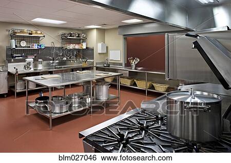 Empty commercial kitchen in restaurant View Large Photo Image Stock Photograph - Empty commercial kitchen in restaurant. Fotosearch