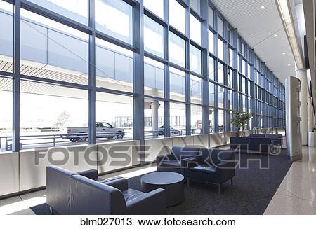 Empty lounge area in airport View Large Photo Image Stock Image - Empty lounge area in airport. Fotosearch