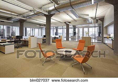 Empty lounge area of office View Large Photo Image Stock Photo - Empty lounge area of office. Fotosearch