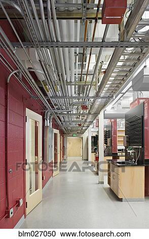 Exposed pipes in laboratory corridor View Large Photo Image Stock Image - Exposed pipes in laboratory corridor. Fotosearch
