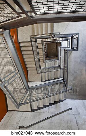 Overhead view of modern staircase View Large Photo Image Stock Image - Overhead view of modern staircase. Fotosearch