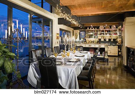 Set table in ornate dining room View Large Photo Image Picture - Set table in ornate dining room. Fotosearch