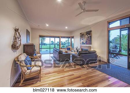 Stock Photo - Sofa and armchairs in hotel lounge. Fotosearch