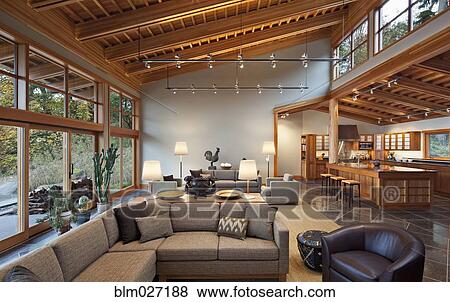 Sofa and armchairs in modern house View Large Photo Image Stock Photo - Sofa and armchairs in modern house. Fotosearch