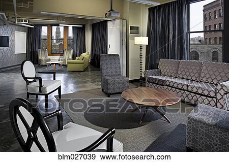 Sofa and chairs in office waiting area View Large Photo Image Stock Photo - Sofa and chairs in office waiting area. Fotosearch