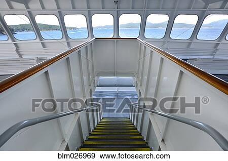 Staircase on ferry boat, Puget Sound, Washington, United States View Large Photo Image Stock Photo - Staircase on ferry boat, Puget Sound, Washington, United States. Fotosearch