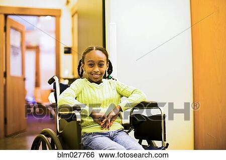 African American girl sitting in wheelchair View Large Photo Image Stock Photograph - African American girl sitting in wheelchair. Fotosearch