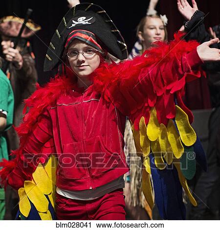 Stock Image - Boy wearing costume in play. Fotosearch