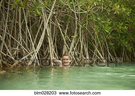 Caucasian boy swimming in river View Large Photo Image Stock Image - Caucasian boy swimming in river. Fotosearch