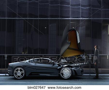 Chinese businessman watching piano fall on car View Large Photo Image Stock Photo - Chinese businessman watching piano fall on car. Fotosearch