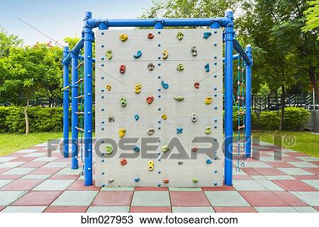 Climbing wall at playground View Large Photo Image Stock Image - Climbing wall at playground. Fotosearch