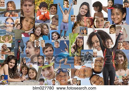 Collage of smiling faces View Large Photo Image Stock Image - Collage of smiling faces. Fotosearch
