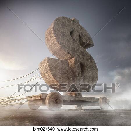 Dollar sign statue on cart View Large Photo Image Stock Image - Dollar sign statue on cart. Fotosearch