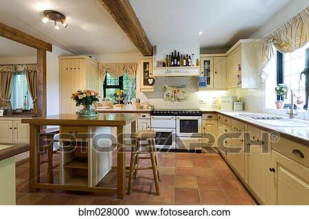 Empty cottage kitchen View Large Photo Image Stock Image - Empty cottage kitchen. Fotosearch