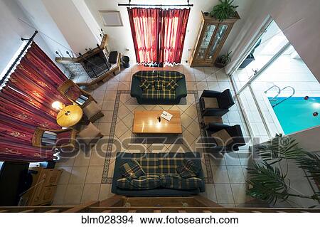 Overhead view of living room View Large Photo Image Picture - Overhead view of living room. Fotosearch