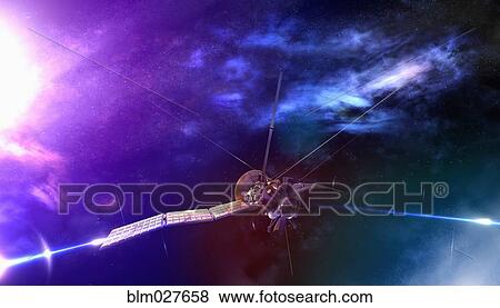 Satellite in space View Large Photo Image Stock Photo - Satellite in space. Fotosearch