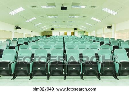 Seats in empty auditorium View Large Photo Image Stock Photo - Seats in empty auditorium. Fotosearch