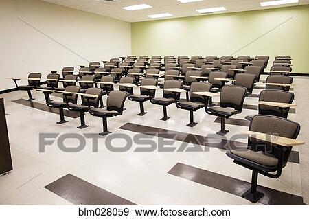 Seats in empty lecture hall View Large Photo Image Stock Photo - Seats in empty lecture hall. Fotosearch