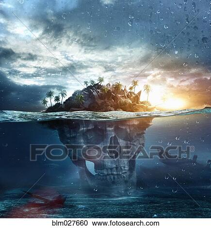 Skull island in tropical ocean View Large Photo Image Stock Image - Skull island in tropical ocean. Fotosearch