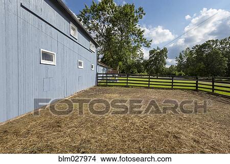 Straw pen on farm View Large Photo Image Picture - Straw pen on farm. Fotosearch