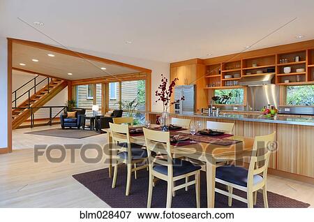 Stock Photo - Table and chairs in dining room. Fotosearch