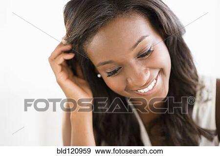 Black woman smiling View Large Photo Image Stock Photo - Black woman smiling. Fotosearch