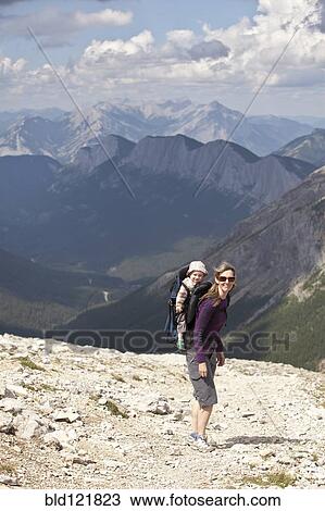 Caucasian mother and baby hiking, Jasper, Alberta, Canada View Large Photo Image Stock Image - Caucasian mother and baby hiking, Jasper, Alberta, Canada. Fotosearch