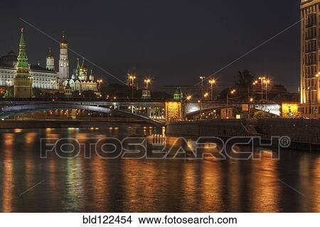 City skyline illuminated at night, Moscow, Russia View Large Photo Image Picture - City skyline illuminated at night, Moscow, Russia. Fotosearch