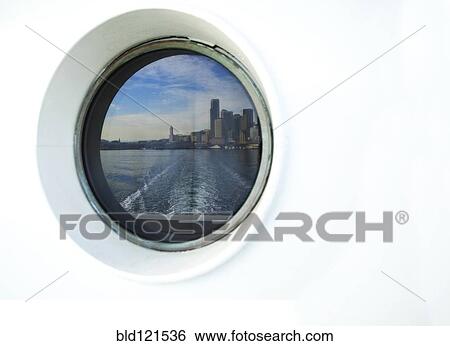 City skyline reflected in ferry porthole, Seattle, Washington, United States View Large Photo Image Stock Photograph - City skyline reflected in ferry porthole, Seattle, Washington, United States. Fotosearch