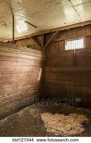 Picture - Empty stable in barn. Fotosearch