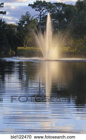 Fountain splashing in pond View Large Photo Image Stock Image - Fountain splashing in pond. Fotosearch