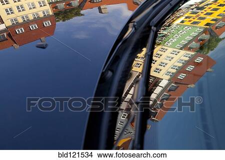 Vibrant apartment buildings reflected in car windshield, Nyhavn, Copenhagen, Denmark View Large Photo Image Picture - Vibrant apartment buildings reflected in car windshield, Nyhavn, Copenhagen, Denmark. Fotosearch