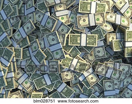 Bundles of one dollar bills View Large Photo Image Stock Image - Bundles of one dollar bills. Fotosearch