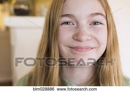 Caucasian girl smiling View Large Photo Image Stock Photograph - Caucasian girl smiling. Fotosearch