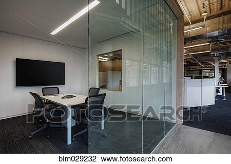 Stock Image - Empty meeting room in office. Fotosearch