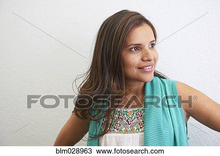 Hispanic woman smiling View Large Photo Image Stock Image - Hispanic woman smiling. Fotosearch