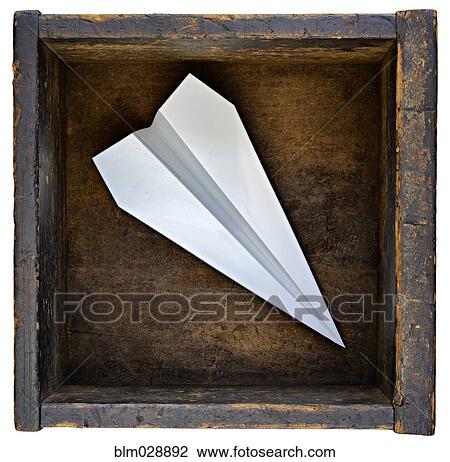 Paper airplane in wooden box View Large Photo Image Stock Image - Paper airplane in wooden box. Fotosearch