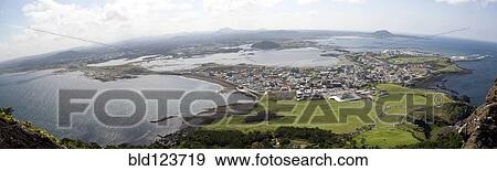 Aerial view of Jeju Island, South Korea View Large Photo Image Stock Photo - Aerial view of Jeju Island, South Korea. Fotosearch
